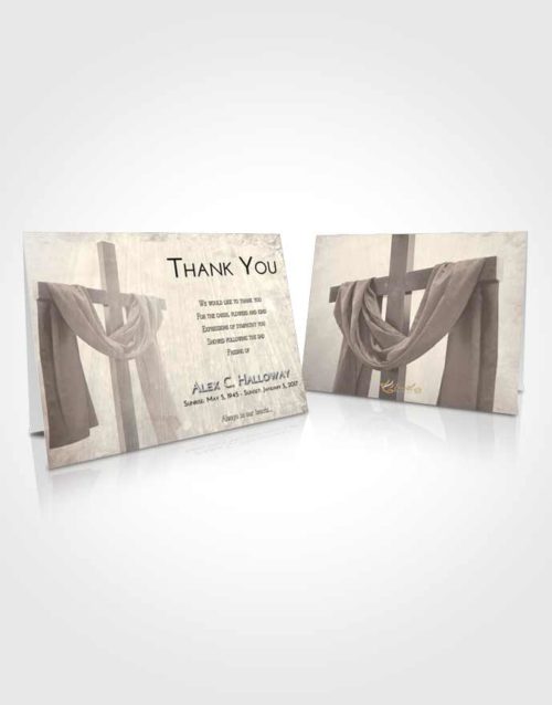 Funeral Thank You Card Template Tranquil Loving Cross
