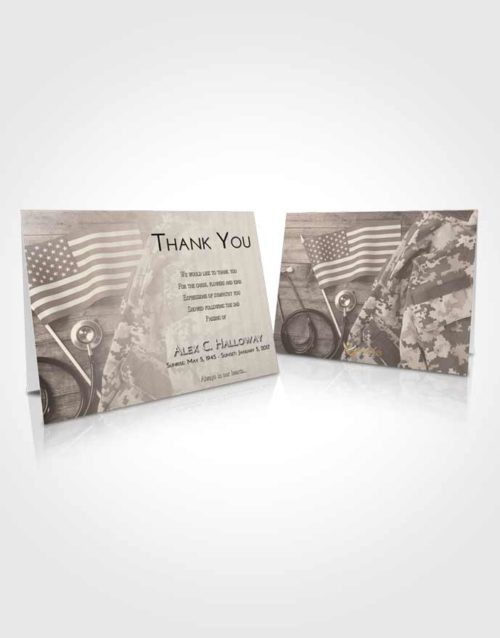 Funeral Thank You Card Template Tranquil Military Medical