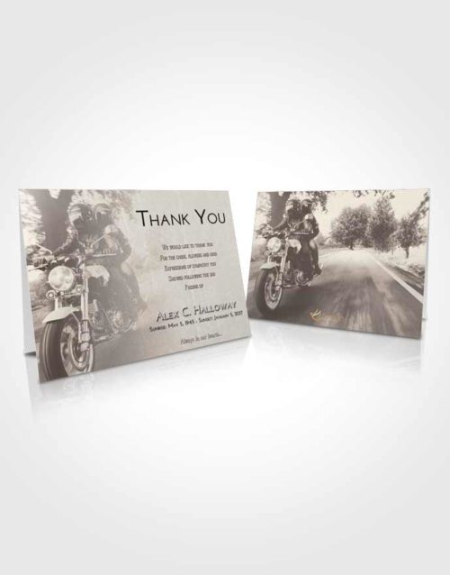 Funeral Thank You Card Template Tranquil Motorcycle Days