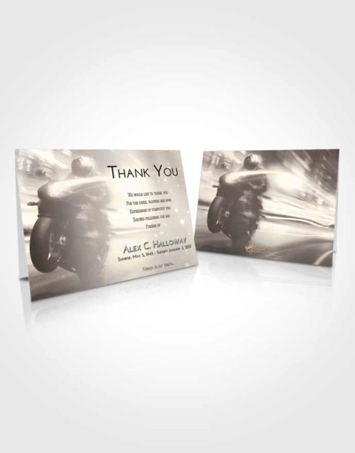 Funeral Thank You Card Template Tranquil Motorcycle Speed
