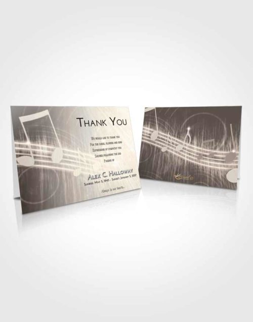 Funeral Thank You Card Template Tranquil Music Peace