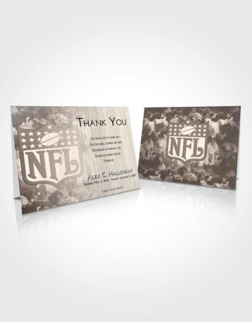 Funeral Thank You Card Template Tranquil NFL Star