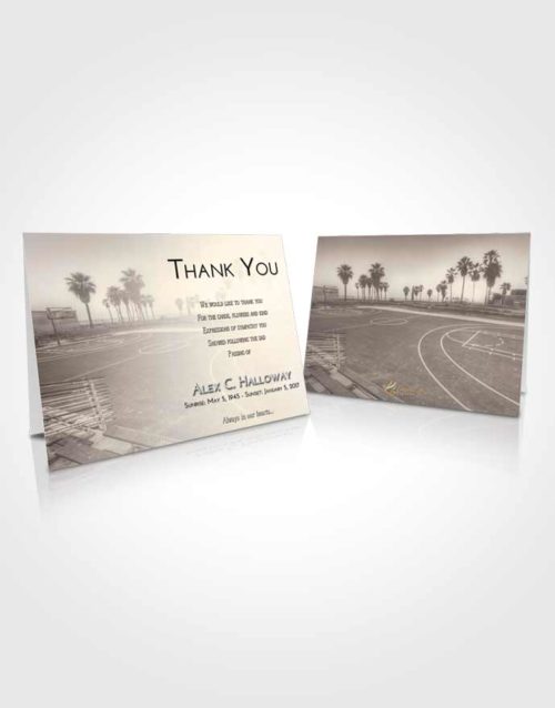 Funeral Thank You Card Template Tranquil On the Court