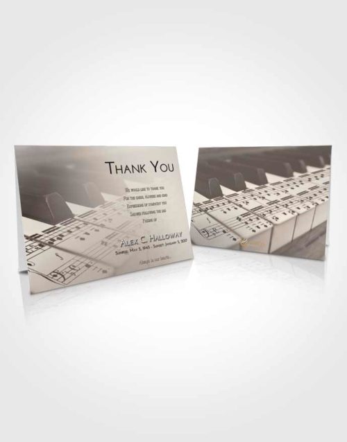 Funeral Thank You Card Template Tranquil Piano Desire