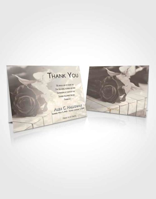 Funeral Thank You Card Template Tranquil Piano Rose