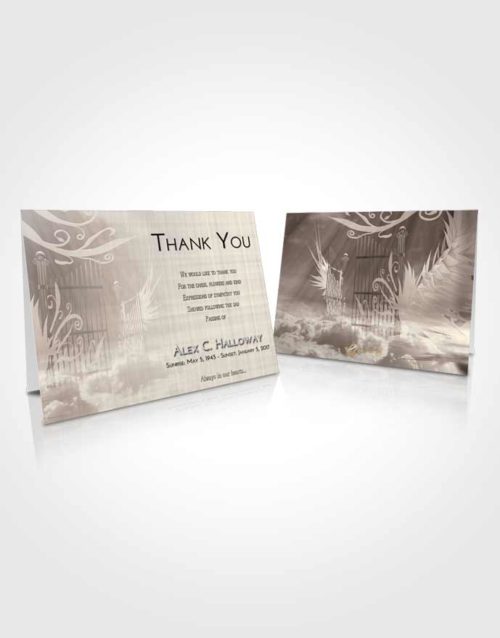 Funeral Thank You Card Template Tranquil Precious Gates to Heaven