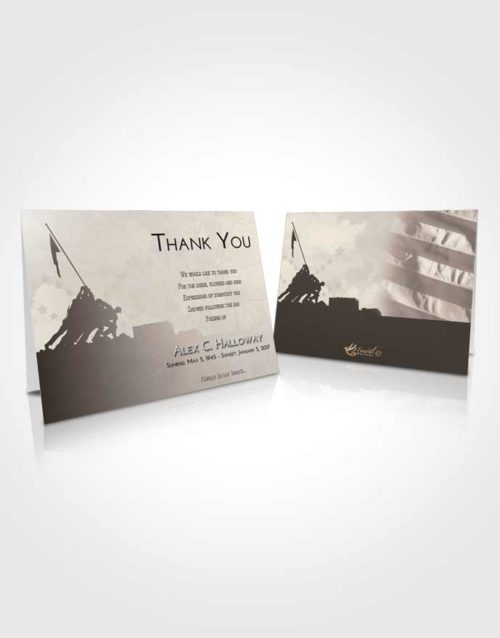 Funeral Thank You Card Template Tranquil Proud Veteran