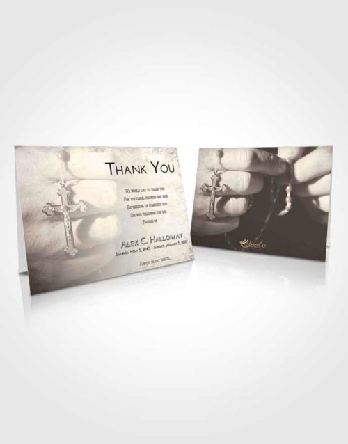 Funeral Thank You Card Template Tranquil Rosary Honor