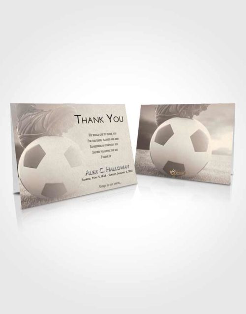 Funeral Thank You Card Template Tranquil Soccer Cleats