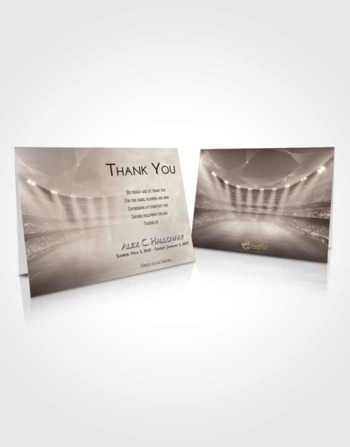 Funeral Thank You Card Template Tranquil Soccer Stadium