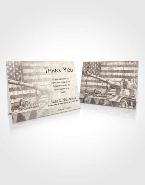 Funeral Thank You Card Template Tranquil Soldier on Duty