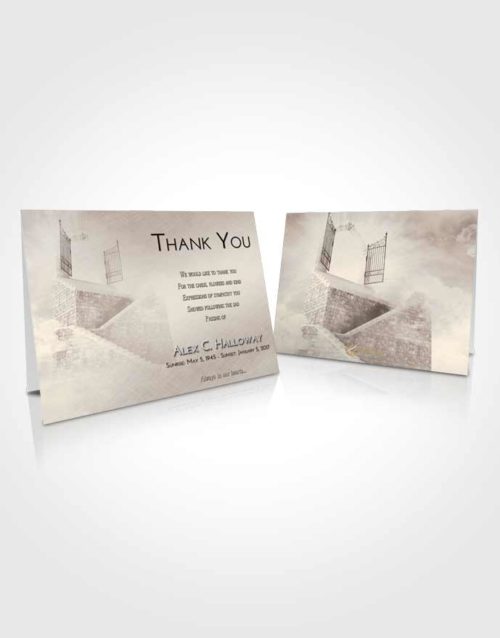 Funeral Thank You Card Template Tranquil Stairway to the Gates of Heaven