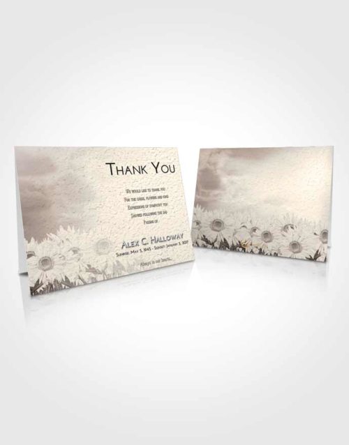 Funeral Thank You Card Template Tranquil Sunflower Bliss