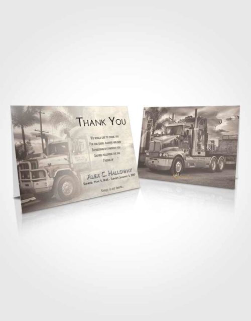 Funeral Thank You Card Template Tranquil Trucker Days