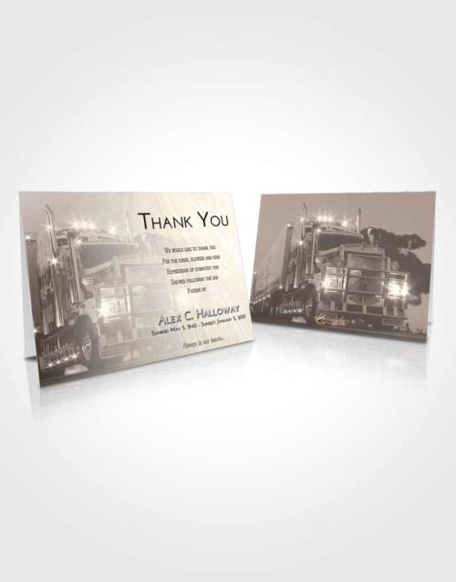 Funeral Thank You Card Template Tranquil Trucker Dreams