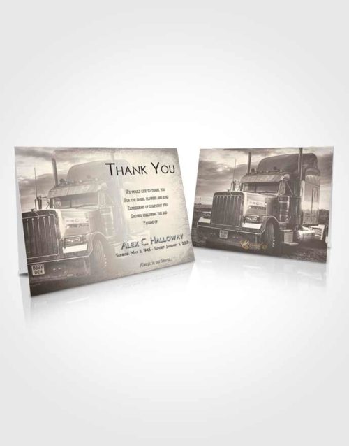 Funeral Thank You Card Template Tranquil Trucker Drive