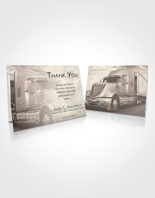 Funeral Thank You Card Template Tranquil Trucker Hours