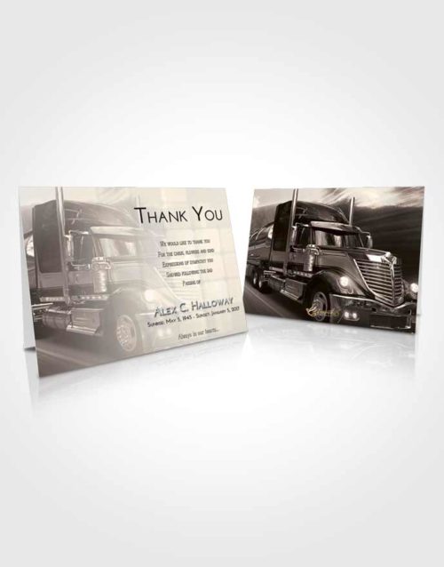 Funeral Thank You Card Template Tranquil Trucker Life