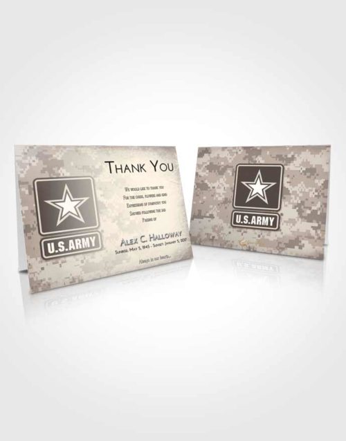 Funeral Thank You Card Template Tranquil United States Army