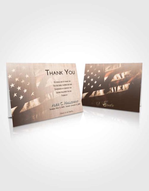 Funeral Thank You Card Template Vintage Love American Veteran