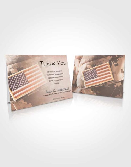 Funeral Thank You Card Template Vintage Love Army Days