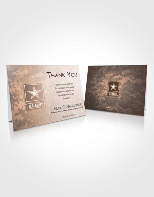 Funeral Thank You Card Template Vintage Love Army Duty
