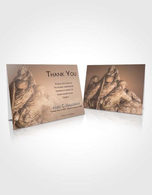 Funeral Thank You Card Template Vintage Love Army Grit
