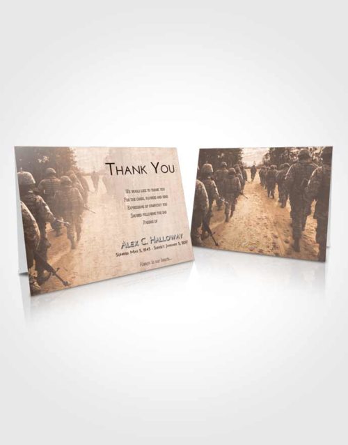 Funeral Thank You Card Template Vintage Love Army March