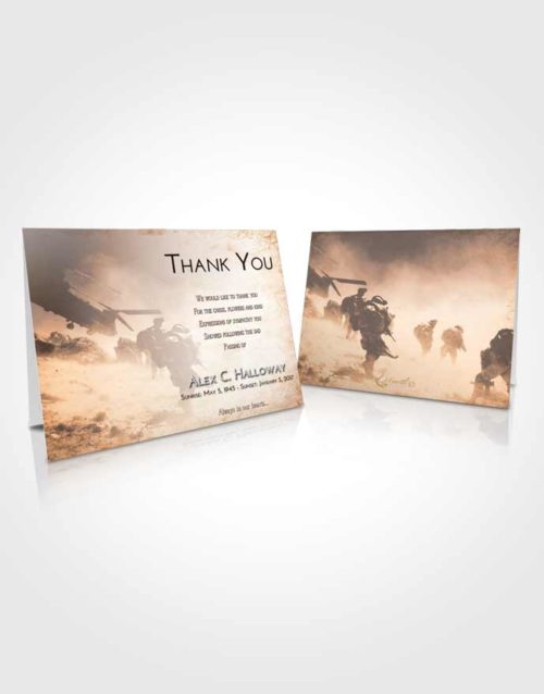 Funeral Thank You Card Template Vintage Love Army Sacrifice