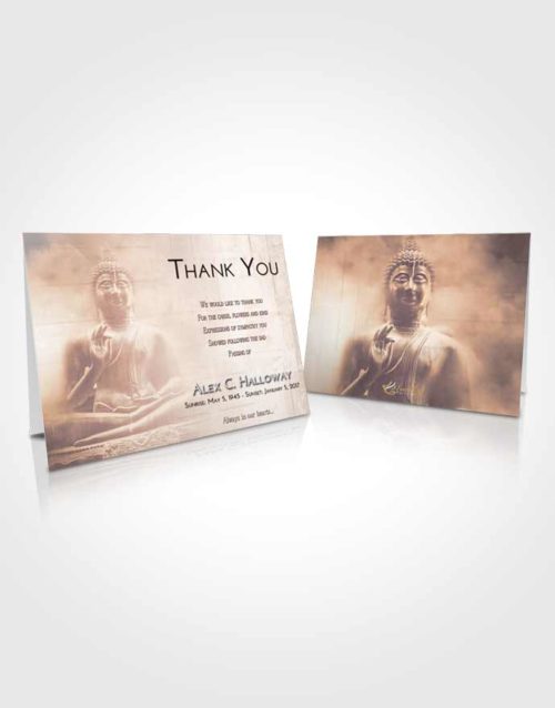 Funeral Thank You Card Template Vintage Love Buddha Desire