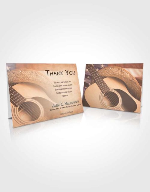Funeral Thank You Card Template Vintage Love Cowboy Heaven