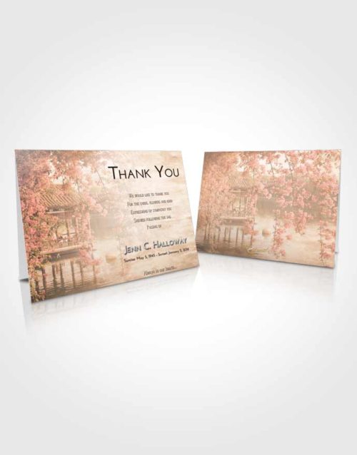 Funeral Thank You Card Template Vintage Love Floral Oriental