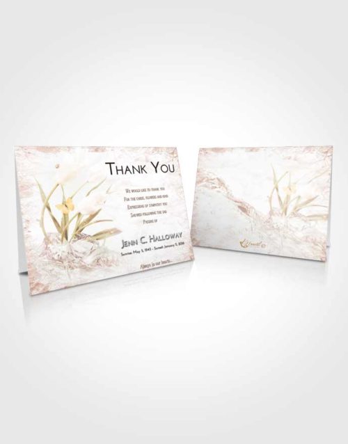 Funeral Thank You Card Template Vintage Love Floral Wave