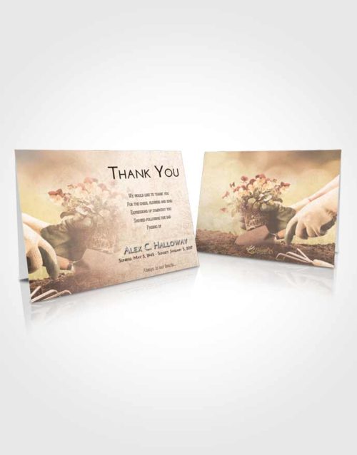 Funeral Thank You Card Template Vintage Love Gardening Passion