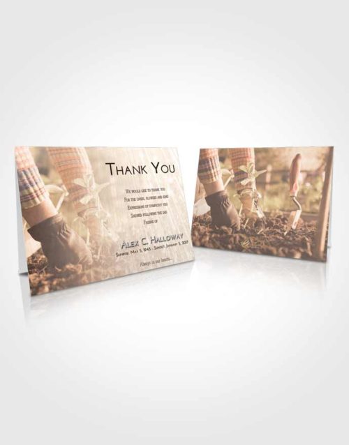 Funeral Thank You Card Template Vintage Love Gardening Star