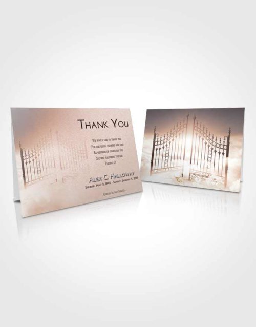 Funeral Thank You Card Template Vintage Love Gates to Heaven