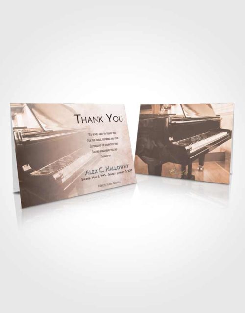 Funeral Thank You Card Template Vintage Love Grand Piano