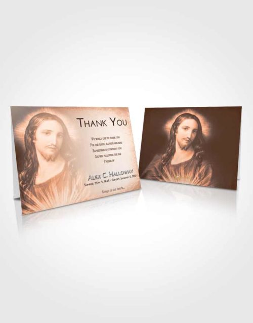 Funeral Thank You Card Template Vintage Love Jesus Christ