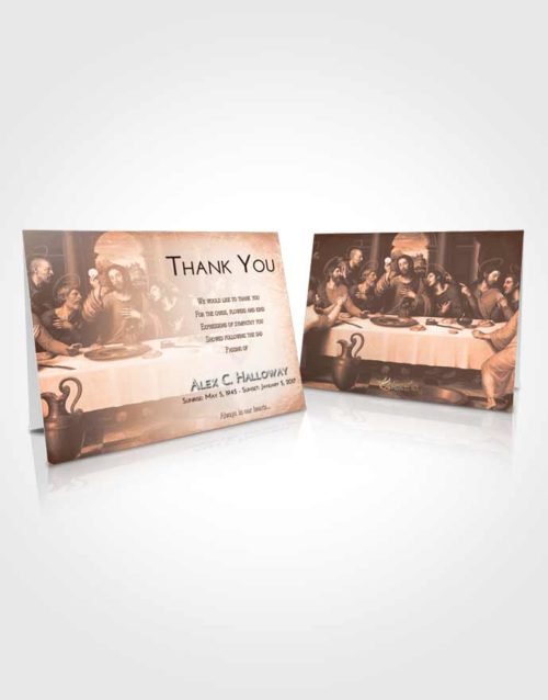 Funeral Thank You Card Template Vintage Love Jesus Last Supper