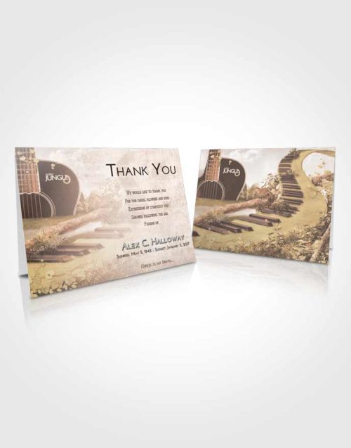 Funeral Thank You Card Template Vintage Love Jungle Music