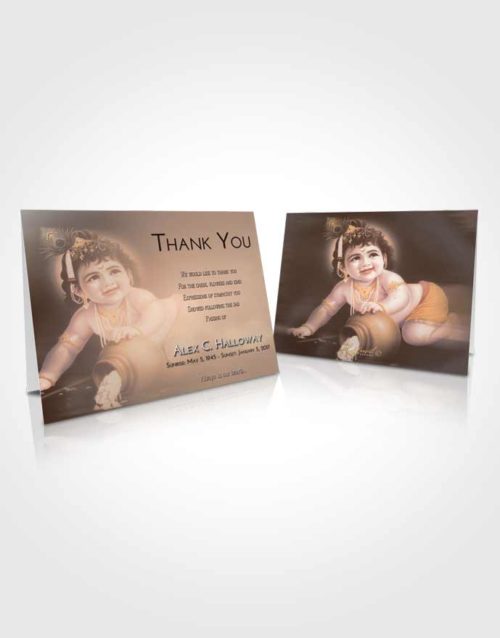 Funeral Thank You Card Template Vintage Love Lord Krishna Divinity