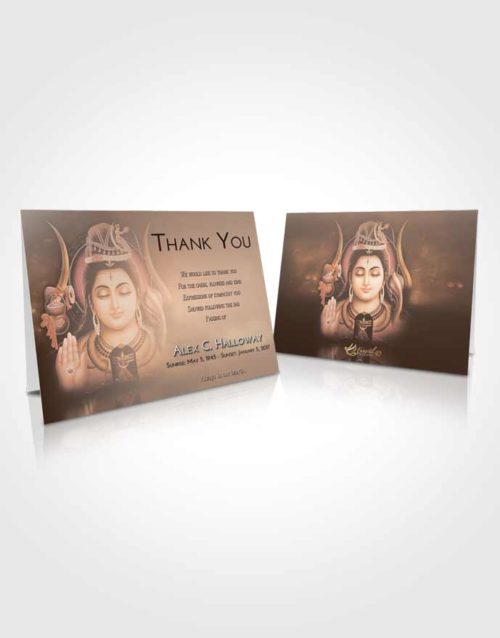 Funeral Thank You Card Template Vintage Love Lord Shiva Dignity