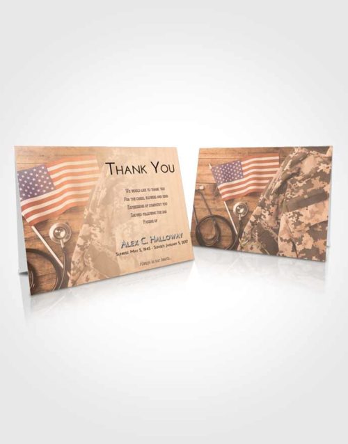 Funeral Thank You Card Template Vintage Love Military Medical