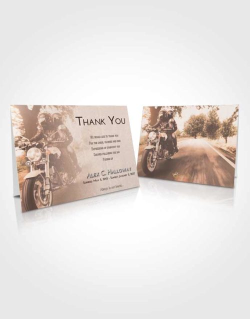Funeral Thank You Card Template Vintage Love Motorcycle Days