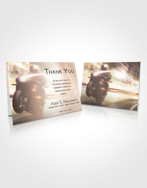 Funeral Thank You Card Template Vintage Love Motorcycle Speed
