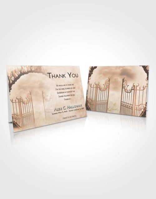 Funeral Thank You Card Template Vintage Love Mystical Gates of Heaven
