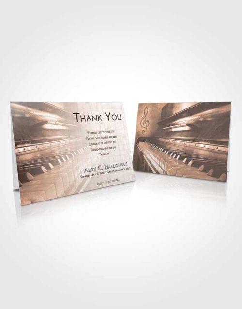 Funeral Thank You Card Template Vintage Love Piano Passion
