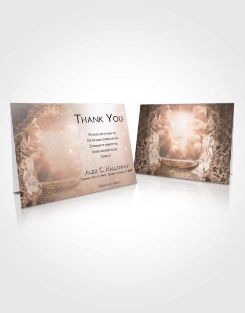 Funeral Thank You Card Template Vintage Love Rocky Gates to Heaven