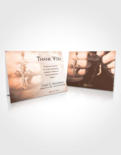Funeral Thank You Card Template Vintage Love Rosary Honor