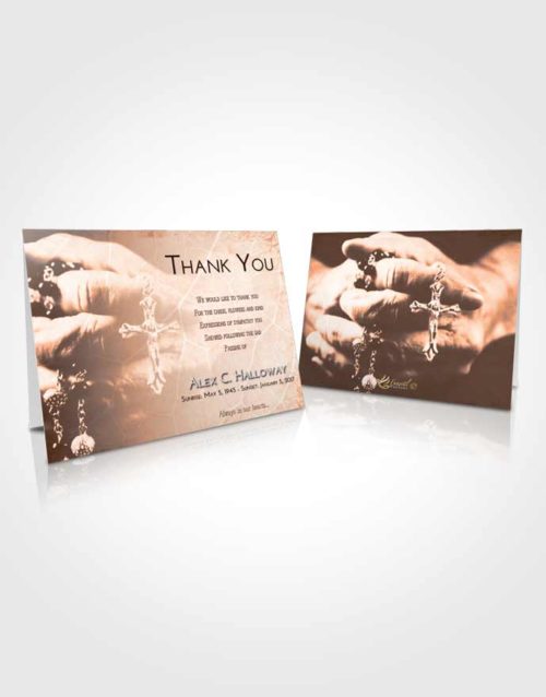Funeral Thank You Card Template Vintage Love Rosary Life